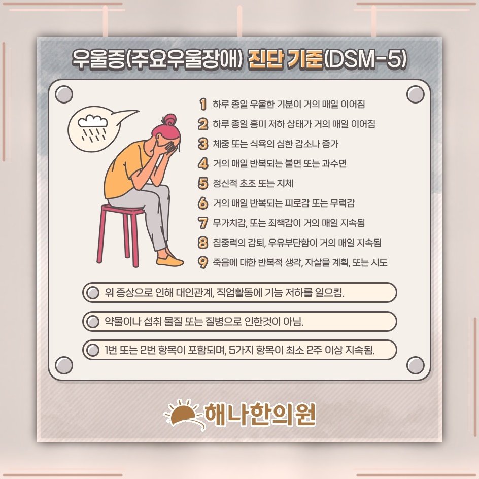 우울증 속 저하된 몸과 마음의 활력을 살피는 방법