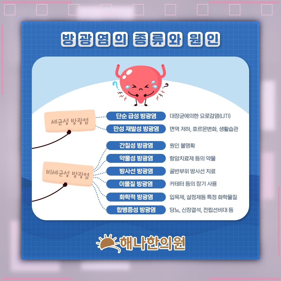 대장균으로 발생하는 방광염, 감염과 자극의 관계